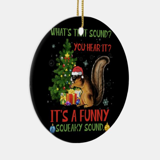 キイキイと鳴るおもしろいクリスマスリス セラミックオーナメント (右)