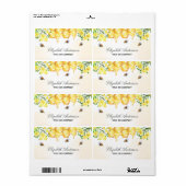 キイロハチの蜂蜜黄色の花の名前のスクリプト ラベル (フルシート)