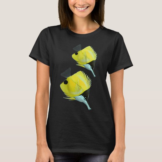 キイロハナグロチョウチョウウオ Tシャツ (正面)