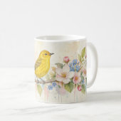 キイロメジロの花 ボタニカルアート コーヒーマグカップ (正面右)