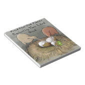 キウおもしろいイの鳥が果実の世話をする ノートパッド (アングル)