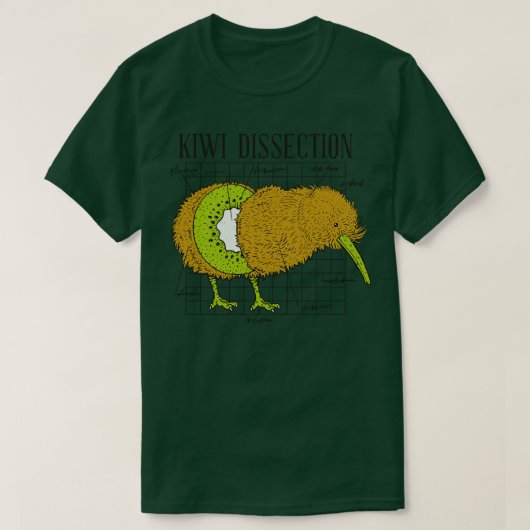 キウおもしろいイ鳥おもしろい解剖学H Tシャツ (デザイン正面)