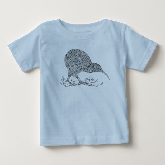 キウィアナ柄の子供用Tシャツ ベビーTシャツ (正面)