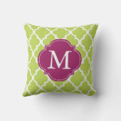 キウィグリーンモノグラムのクローバー クッション (裏面)