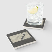 キウィニュージーランドサンドビーチブラックNZキウィアナ ストーンコースター (横)