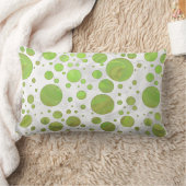 キウィバッシュグリーン水玉模様 ランバークッション (ブランケット)