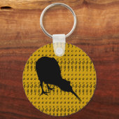 キウィバード&アオテアロア(書の)ニュージーランド/金ゴールド キーホルダー (正面)