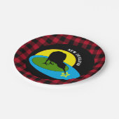 キウィバード&ニュージーランド、レッドバッファロープレイド素朴 ペーパープレート (アングル)