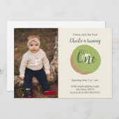 キウィファースト誕生日フォト招待状 招待状 (正面/裏面)