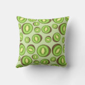 キウィフルーツの緑と茶色の模様 クッション (裏面)