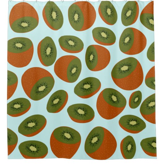 キウィフルーツ模様 シャワーカーテン (正面)