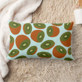 キウィフルーツ模様 ランバークッション (ブランケット)