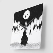 キウィ飛べない鳥 スクエア壁時計 (傾斜)