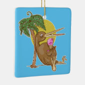 キウィ食べ物ーのアイスクリーム セラミックオーナメント (右)