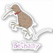 キウイおもしろいバードマンガイラストレーション シール (正面)