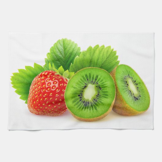 キウイとイチゴ キッチンタオル (横)