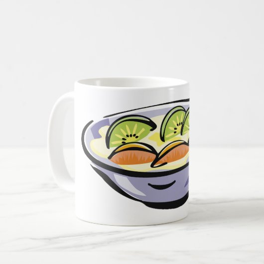 キウイとオレンジのフレッシュフルーツサラダボウル コーヒーマグカップ (正面左)