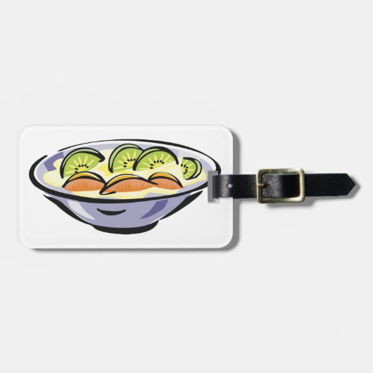 キウイとオレンジのフレッシュフルーツサラダボウル ラゲッジタグ (正面横)