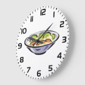 キウイとオレンジのフレッシュフルーツサラダボウル ラージ壁時計 (傾斜)