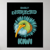 キウイに簡単に気を取られる ポスター (正面)