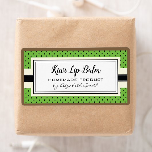 キウイの緑の果物の味のリップバームのパッケージレベル ラベル (インサイチュ)