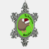 キウイクリスマス スノーフレークピューターオーナメント (左)