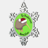 キウイクリスマス スノーフレークピューターオーナメント (右)