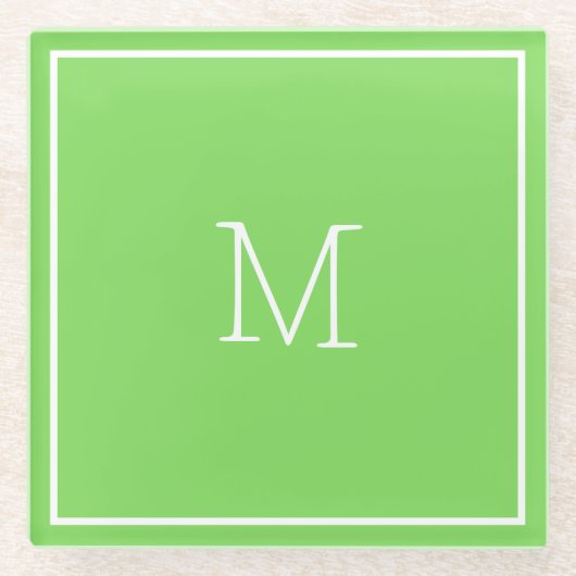 キウイグリーンガラスコースター ガラスコースター (正面)