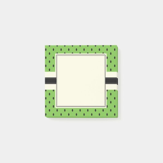 キウイグリーンフルーツ水玉模様夏パターン ポストイット (正面)