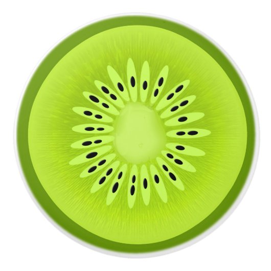 キウイスタイルのフルーツスライス セラミックノブ (正面)