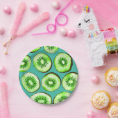 キウイスライスオンターコイズ ペーパープレート (パーティー)