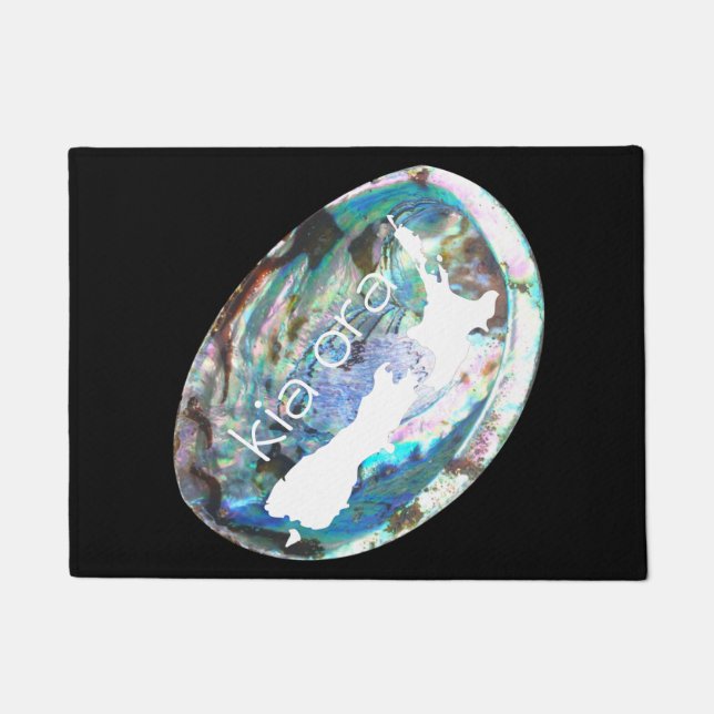 キウイニュージーランドの国の地図ポーアシェルキアオラ ドアマット (正面)