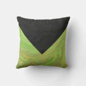 キウイバッシュグリーンとブラックモノグラム クッション (裏面)