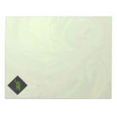 キウイバッシュグリーンとブラックモノグラム ノートパッド (正面)