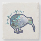 キウイバードアプテリックス – パウアカラー ストーンコースター (正面)