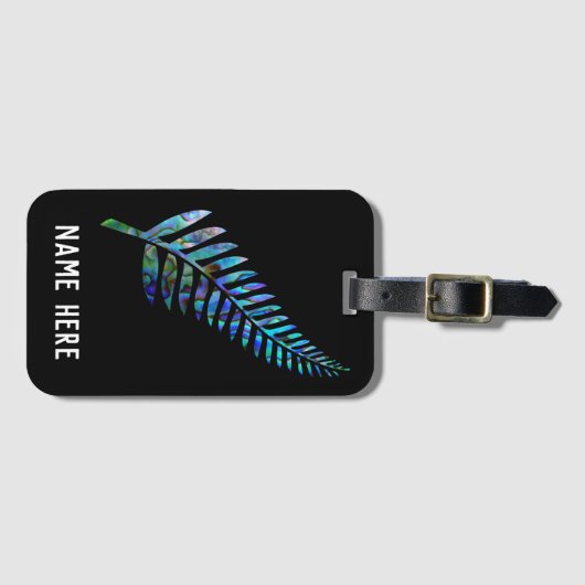 キウイパーソナライズされたファーンパウアラゲッジタグ ラゲッジタグ (正面横)