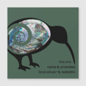 キウイパーソナライズされたブラックパウアファーンコーニュージーランド (正面)