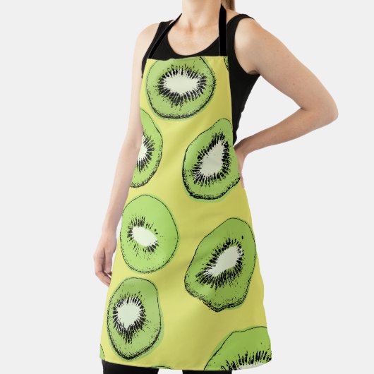 キウイフルーツのシームレスな模様、背景にキウイS エプロン (インサイチュ)