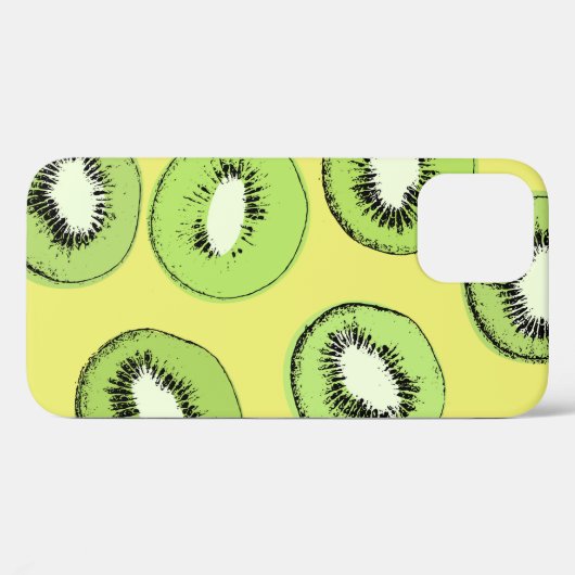 キウイフルーツのシームレスな模様、背景にキウイS Case-Mate iPhoneケース (裏面 (横))