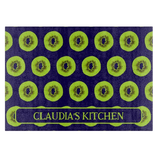 キウイフルーツスライスパターン(の模様が)あるキッチン カッティングボード (正面)