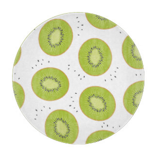 キウイフルーツスライス、シームレスなイラストレーション。 カッティングボード