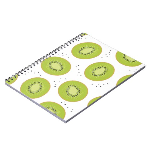 キウイフルーツスライス、シームレスなイラストレーション。 ノートブック (左側)