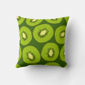 キウイフルーツスライス:ダークグリーン。 クッション (裏面)