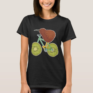 キウイフルーツ愛好家のためのニュージーランド自転車デザイン Tシャツ