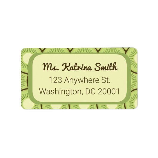 キウイフルーツ柄 ラベル (正面)