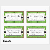 キウイフルーツ柄、自家製グリーンスムージーのラベル 長方形シール (シート)