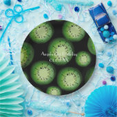 キウイモダンフルーツ – 水彩誕生日任意の年齢 ペーパープレート (パーティー)