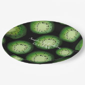 キウイモダンフルーツ – 水彩誕生日任意の年齢 ペーパープレート (アングル)