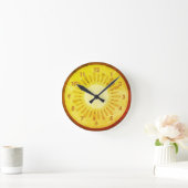 キウイレモンフルーツスライス ラウンド壁時計 (ホーム)