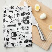 キウイ夏パターンTRANS キッチンタオル (四つ折り)